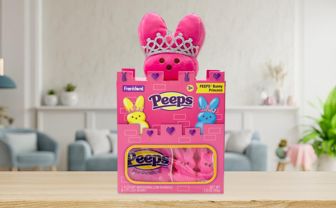 Peeps Easter Plush Princess Castle Bunny on the Table