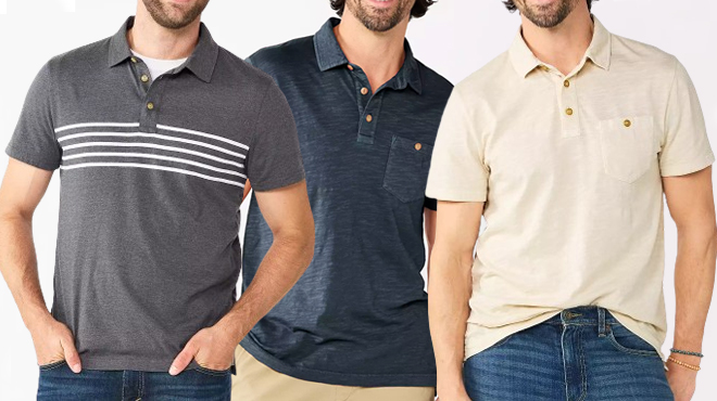 People Wearing Sonoma Goods For Life Everyday Polo in Three Colors