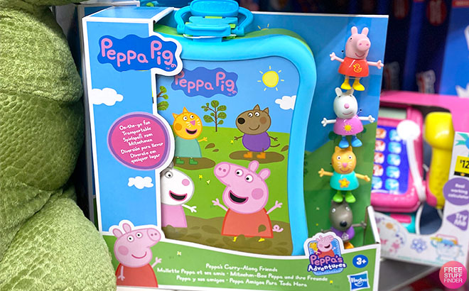 Peppa Pig Carry Along Friends Toy Set on a Shelf