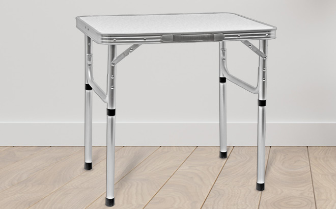 Portable Folding Camp Table in a Room