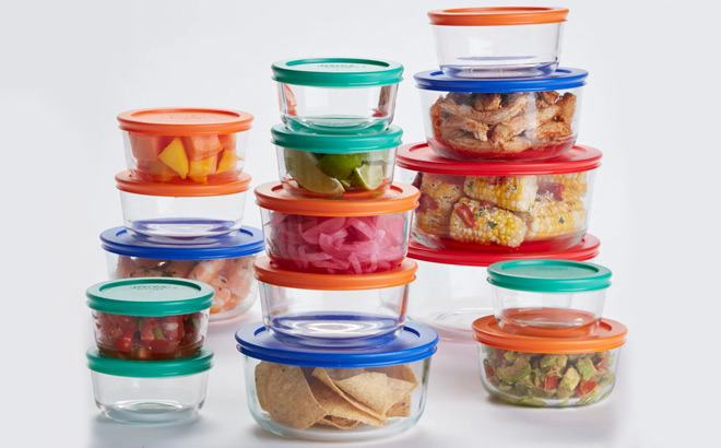 Pyrex 32 Piece Glass Food Storage Bake Container Set
