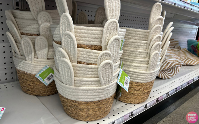 Rope Bunny Baskets on Shelf at Five Below