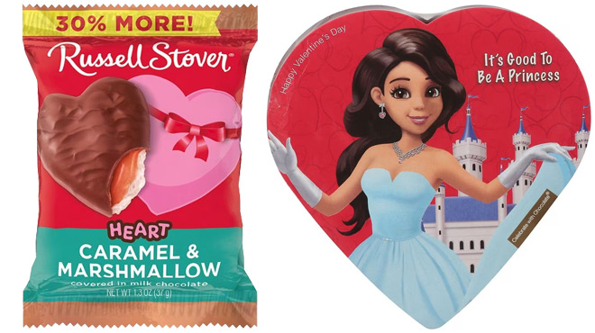 Russell Stover Valentine Chocolate Heart and Elmers Happy Valentines Day Assorted Chocolate