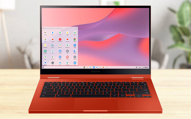 Samsung Galaxy 13 3 Inch Chromebook 2 in Fiesta Red Color