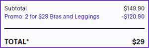 Savage Fenty Bra and Leggings at Checkout