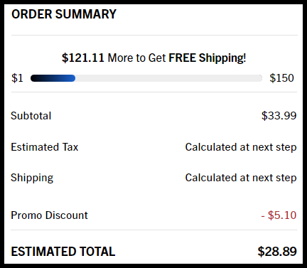 Screenshot Order Summary