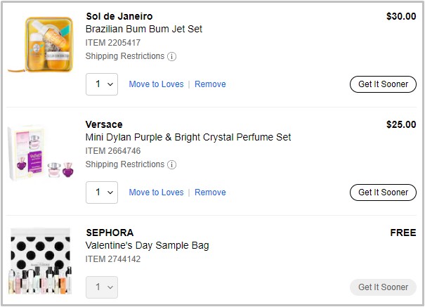Sephora Checkout Screenshot Sephora Checkout Screenshot