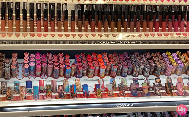 Sephora Lip Products on Shelves