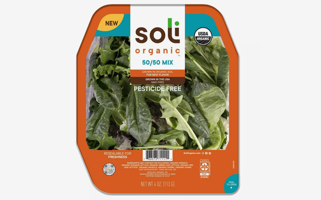 Soli Organic 50 50 Mix Salad Greens