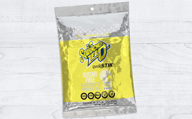 Sqwincher Zero Qwik Stik Sugar Free in Lemonade Flavor