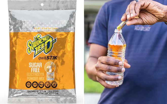 Sqwincher Zero Qwik Stik Sugar Free in Orange Flavor