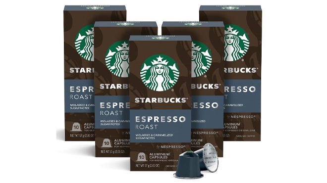 Starbucks Nespresso OriginalLine 50 Count Coffee Pods on White Background