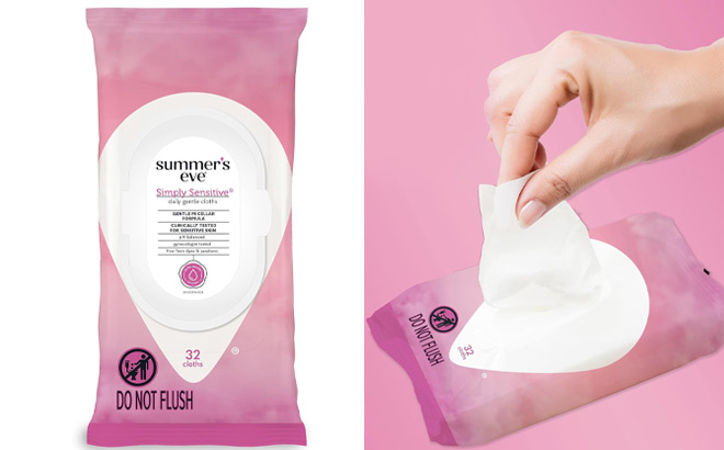 Summers Eve 32 Count Simply Sensitive Feminine Wipes
