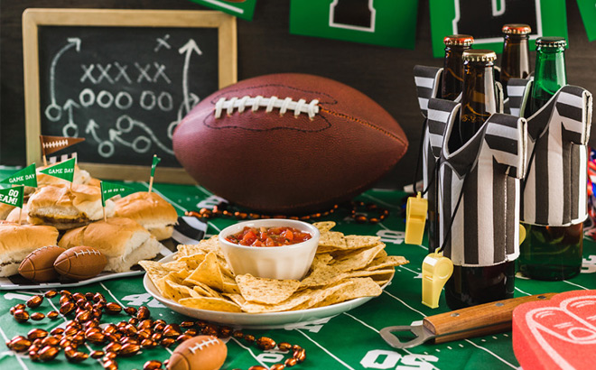 Super Bowl Food on a Table