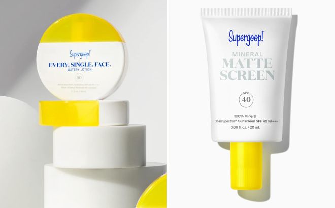 Supergoop Every Single Face Watery Lotion and Mineral Mattescreen SPF 40