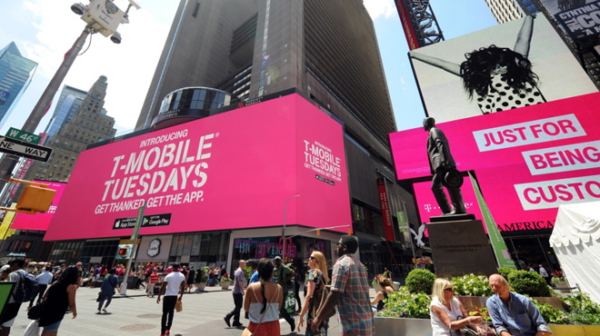 T-Mobile Tuesday Ad on a Building