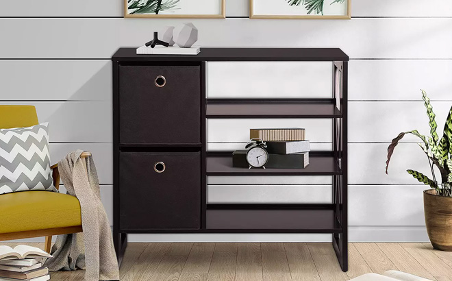 The Big One 2 Drawer Storage Bookcase in Brown