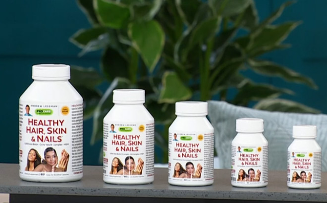 The Pro Caps Laboratories Healthy Skin Nails Supplements in different counts