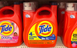 Tide Original 100 Loads Liquid Laundry Detergent on a Shelf