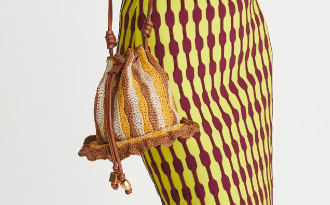 Tory Burch Raffia Mushroom Bag in Multi Color