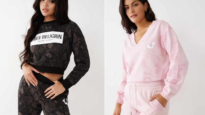 True Religion Tie Dye Logo Crop Sweatshirt and True Religion Print Logo Crop Sweatshirt True Religion Tie Dye Logo Crop Sweatshirt and True Religion Print Logo Crop Sweatshirt