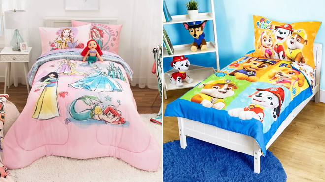 Twin Disney Princess Fairytales and Dreams and Toddler PAW Patrol Reversible Bedding Set