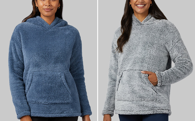 Two 32 Degrees Womens Sherpa Pulover Hoodies