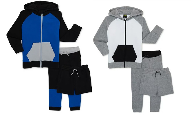 Two Athletic Works Boys Jacket Short and Pant 3 Piece Set Two Athletic Works Boys Jacket Short and Pant 3 Piece Set