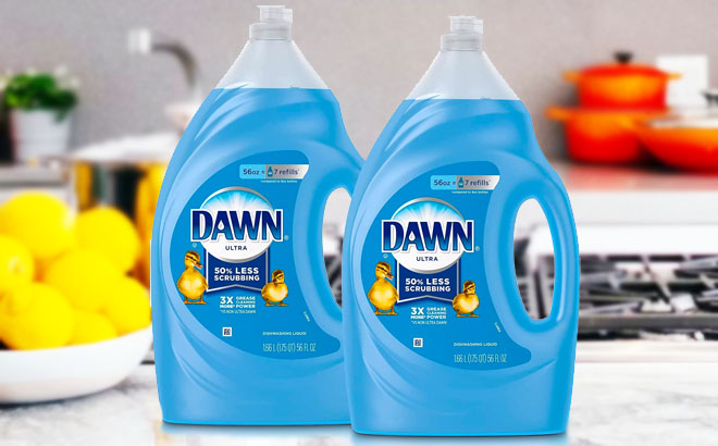 Two Bottles of Dawn 56 Ounce Ultra Liquid Dish Soap