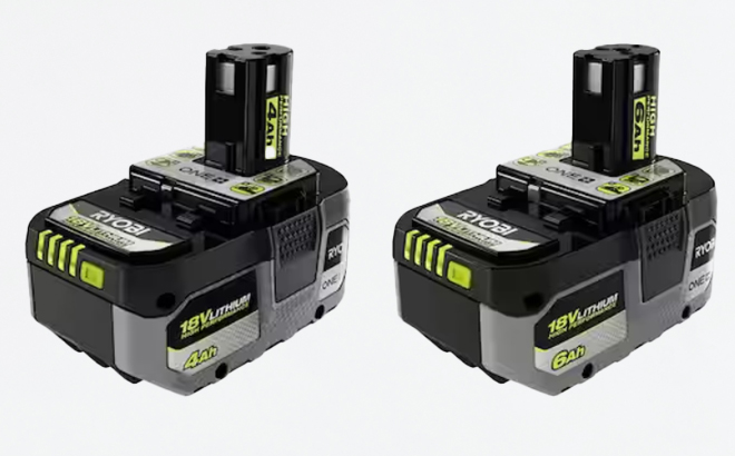 Two Counts of Ryobi One HP 18V Lithium Ion Batteries Two Counts of Ryobi One HP 18V Lithium Ion Batteries