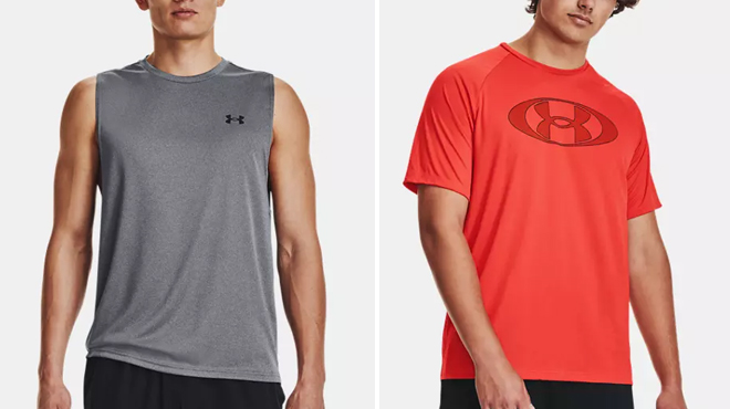 Two Different Styles of Under Armour Mens Tops