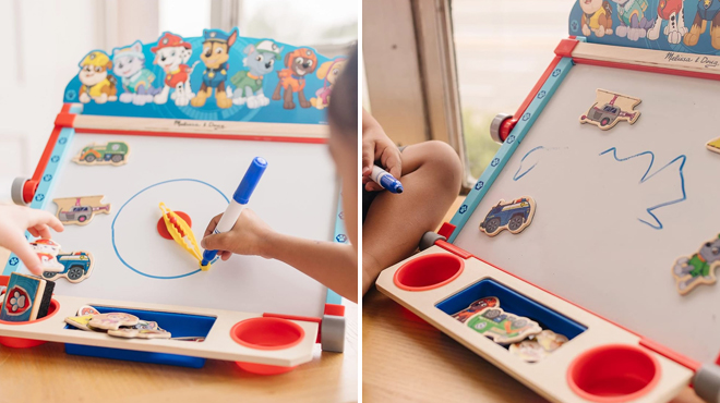 Two Images of Melissa Doug Paw Patrol Double Sided Easel
