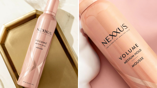 Two Images of Nexxus Volumizing Foam Hair Mousse