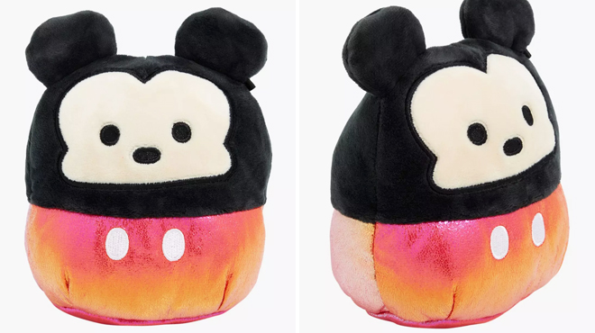 Two Images of Squishmallows Disney Mickey Mouse Shimmery Plush