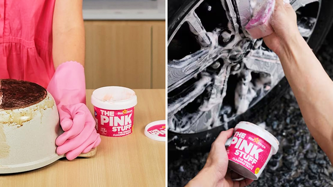 Two Images of The Pink Stuff Miracle All Purpose Cleaning Paste