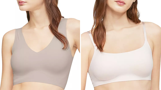 Two People Wearing Calvin Klein Invisibles Bralettes