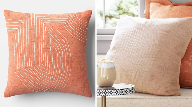 Two Threshold Oversized Geometric Patterned Throw Pillows