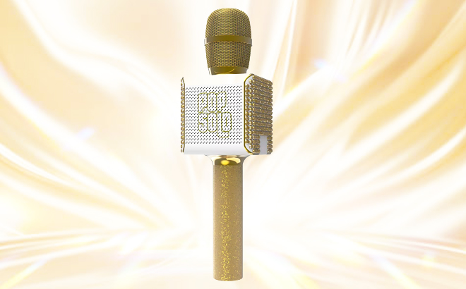 Tzumi Pop Solo Bling Bluetooth Karaoke Microphone in Gold