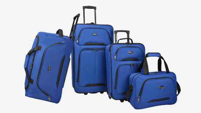 U S Traveler Vineyard 4 Piece Softside Luggage Set U S Traveler Vineyard 4 Piece Softside Luggage Set