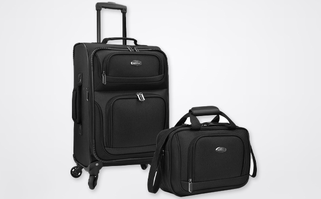 U S Traveler Rio Lightweight Expandable Carry on Luggage Set