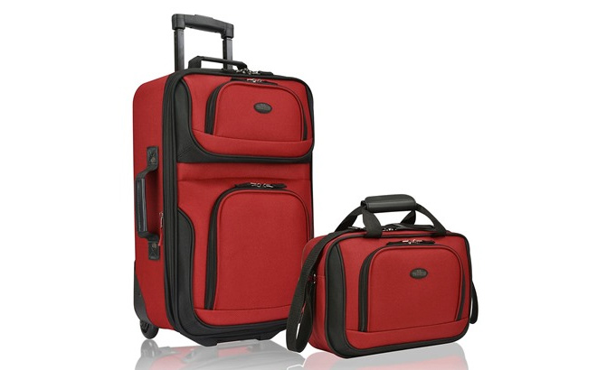 U S Traveler Rio Rugged Fabric Expandable Carry On Luggage 2 Piece Set