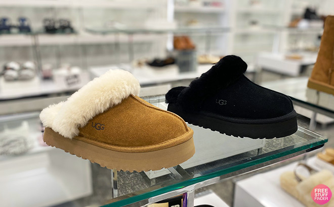 UGG Slippers on a Store Shelf