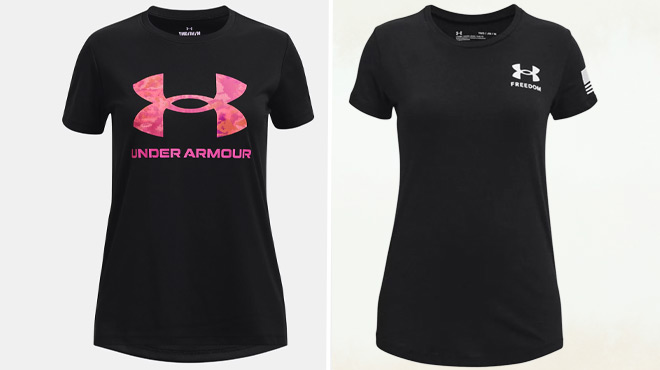 Under Armour Girls Big Logo Short Sleeve and Under Armour Girls Flag T Shirt
