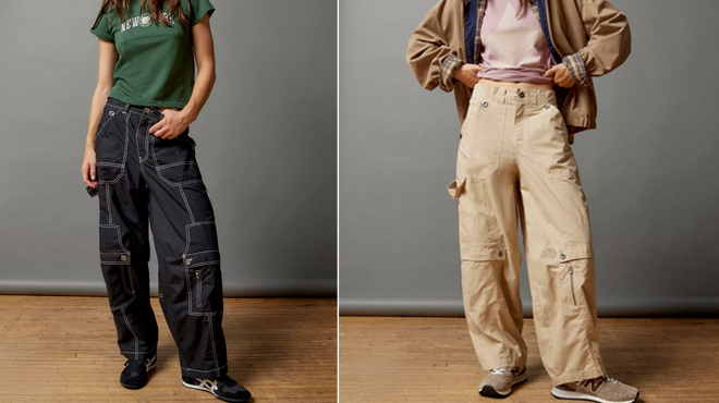 Urban Outfitters BDG Baggy Cargo Pants in black and Neautral Colors