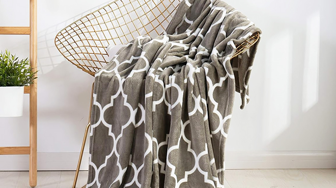 Velvet Touch Ultra Plush Fleece Throw in Gray Color