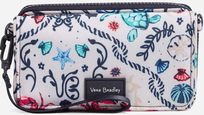 Vera Bradley ReActive RFID Compact Crossbody Bag in Sea Life Color