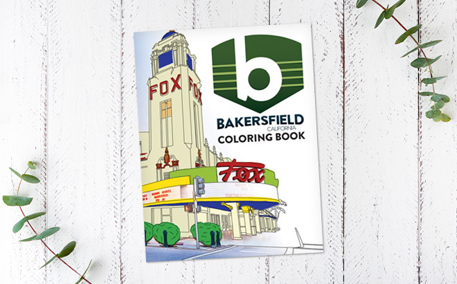 Visit Bakersfield Coloring Book on the Table