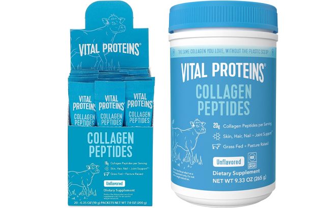 Vital Proteins Collagen Peptides Powder Supplement Travel Packs and Vital Proteins Collagen Peptides Powder