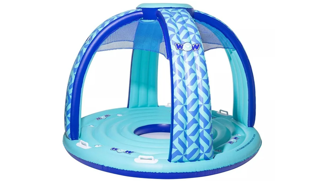 WOW Sports Pool Island Float Inflatable Float with Canopy