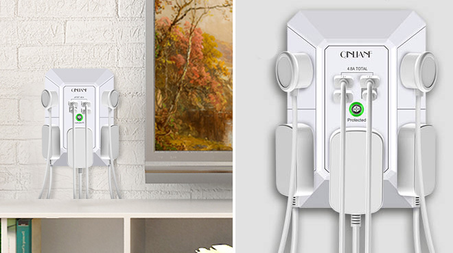 Wall Charger Surge Protector with 5 Outlet Extender and 4 USB Charging Ports